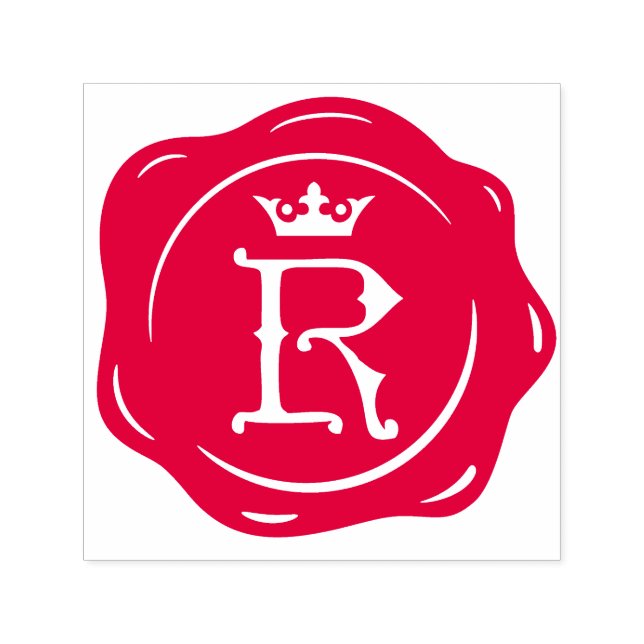 Tampon Auto-encreur R - Sceau de cire antique Couronne gothique Lettre (Design)