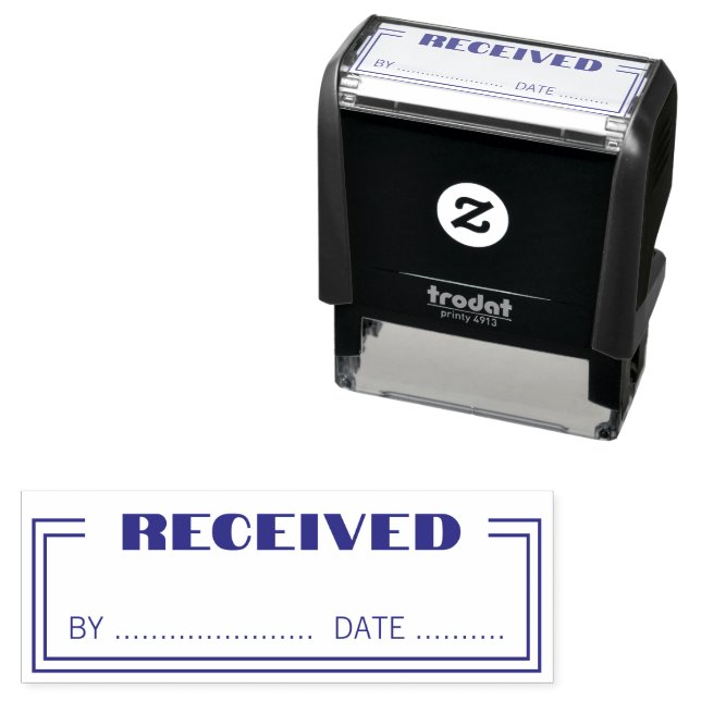 Tampon Auto-encreur Received Simple Account Self Inking Rubber Stamp (En situation)