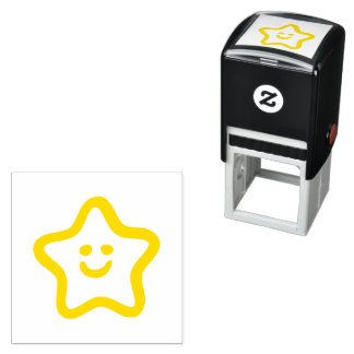 Tampon Auto-encreur Récompense de timbre "Happy Star" (1,5 po x 1,5 po