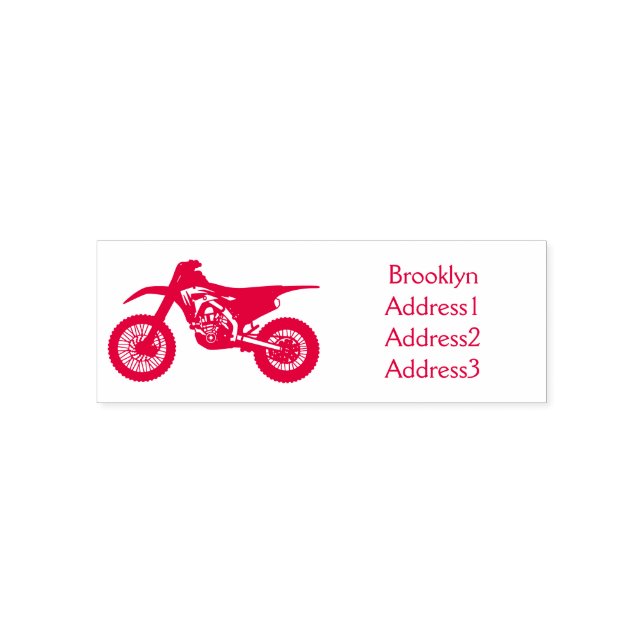 Tampon Auto-encreur Red dirt bike motorcycle (Design)