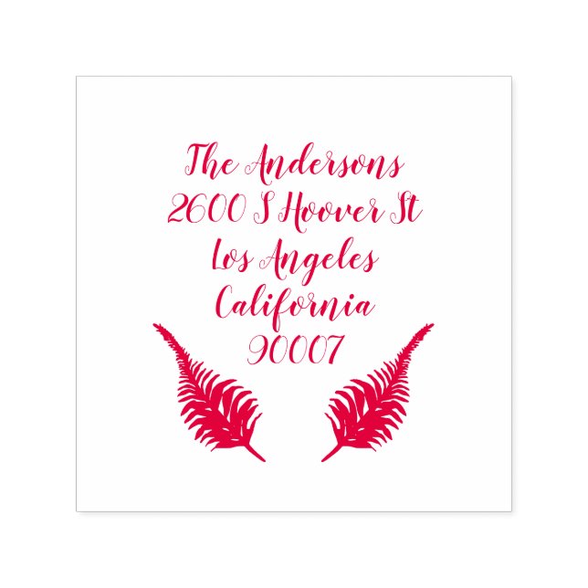 Tampon Auto-encreur Red Festif Leaf Christmas Adresse de Noël (Design)