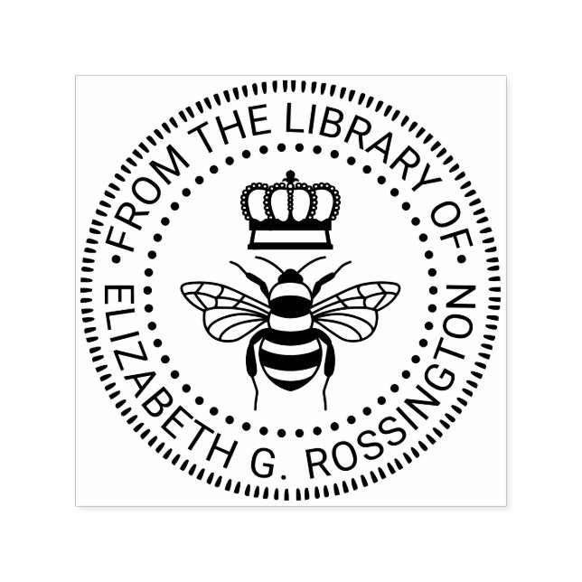 Tampon Auto-encreur Reine Abeille Avec Couronne “De la bibliothèque de (Design)