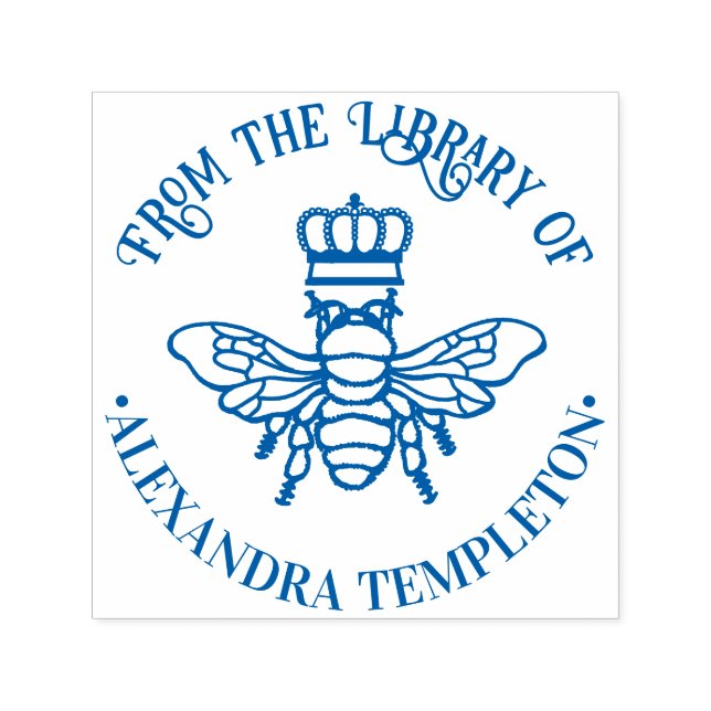 Tampon Auto-encreur Reine Abeille Avec Couronne “De la bibliothèque de (Design)