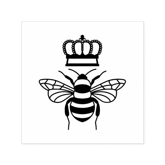Tampon Auto-encreur Reine d'abeille avec l'image de la Couronne seulem (Design)