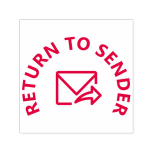 Tampon Auto-encreur "RETOUR À L'ENVOI" & Icône Enveloppe-et-flèche
