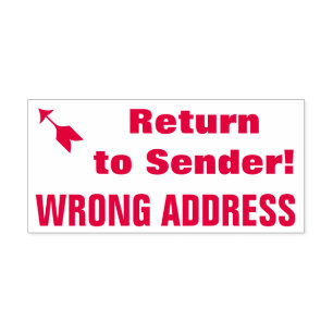 Tampon Auto-encreur "Retour à l'expéditeur !" "MAUVAISE ADRESSE" Timbr