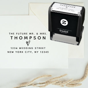 Tampon Auto-encreur Retour Adresse Avenir M. Mme Mariage Moderne