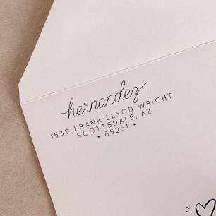 Tampon Auto-encreur Retour Adresse Mariage de script de calligraphie m