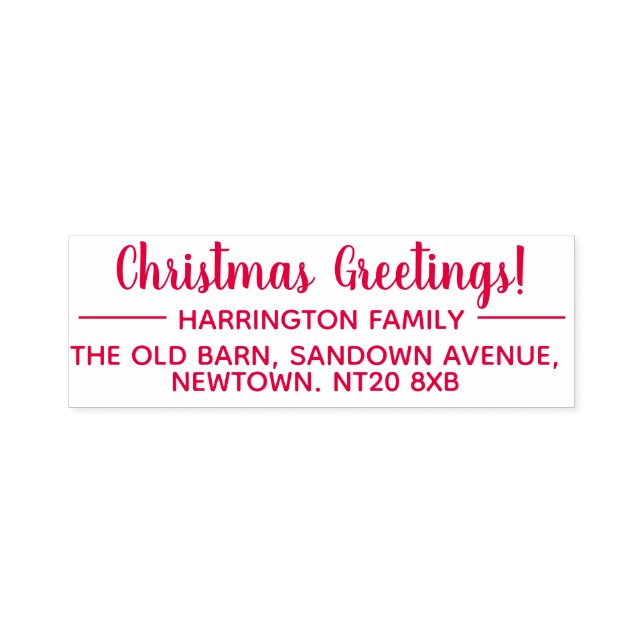 Tampon Auto-encreur Retour Adresse Noël Salutations (Design)