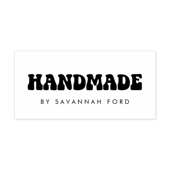 Tampon Auto-encreur Rétro 60s Hippie Fun artisanal (Design)