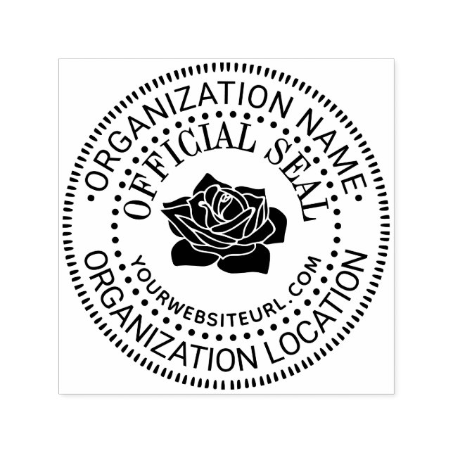 Tampon Auto-encreur Rose Générique Personnalisé Nom officiel du sceau  (Design)