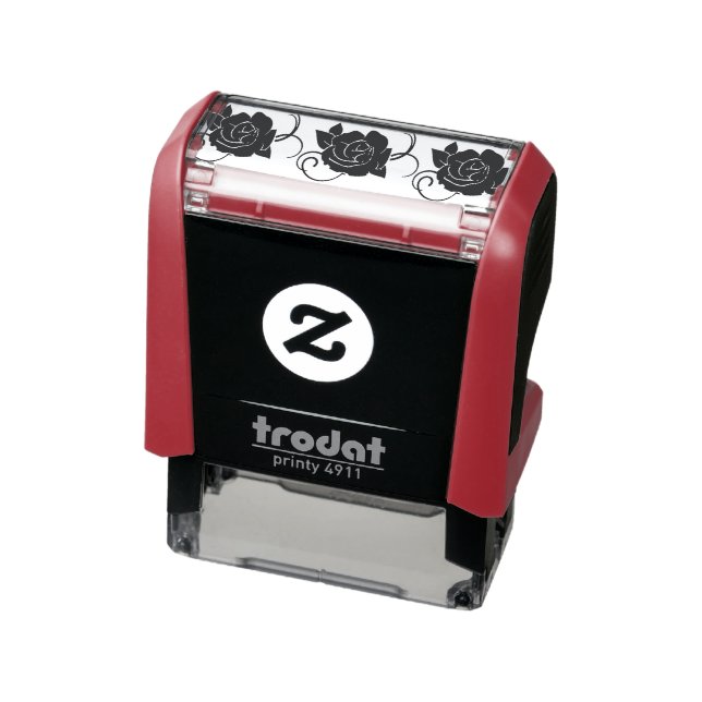 Tampon Auto-encreur rose-graphique-fleur-déco (Produit)