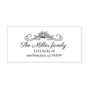 Tampon Auto-encreur Roses vintages Timbre en caoutchouc