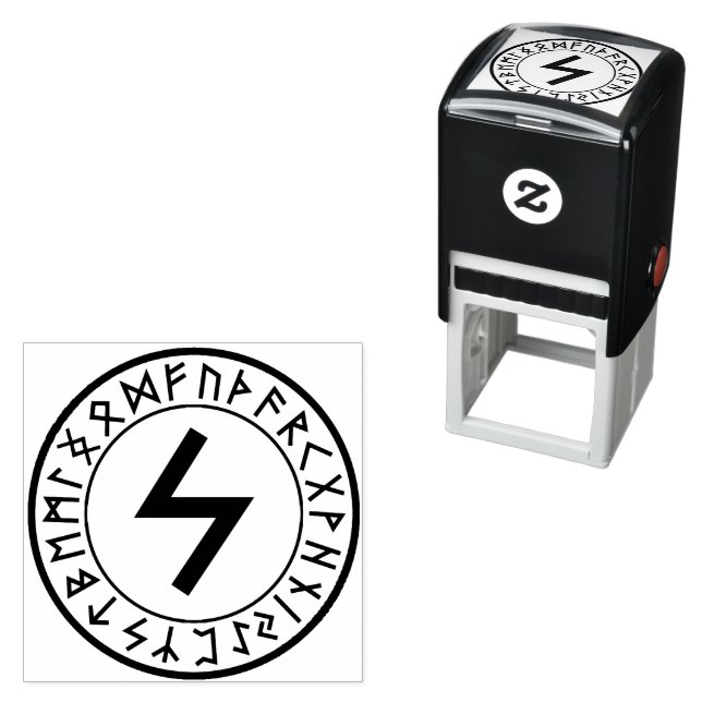 Tampon Auto-encreur Rune Circle [16. Sowilo] Timbre auto-alimenté (En situation)