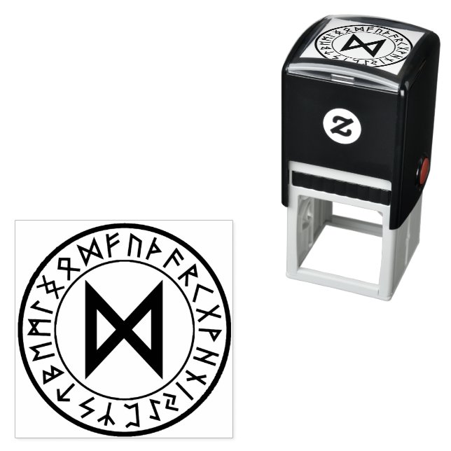 Tampon Auto-encreur Rune Circle [24. Dagaz] Timbre auto-alimenté (En situation)