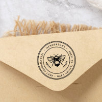 Rustic Bumblebee Round Adresse de retour