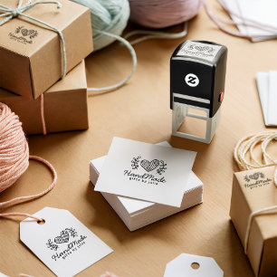 Tampon Auto-encreur Rustique Love Heart Logo fait main Emballage d'ent