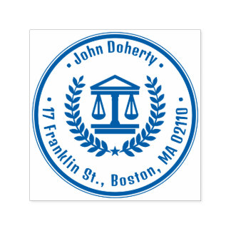 Tampon Auto-encreur Scales of Justice Symbol | Round return address