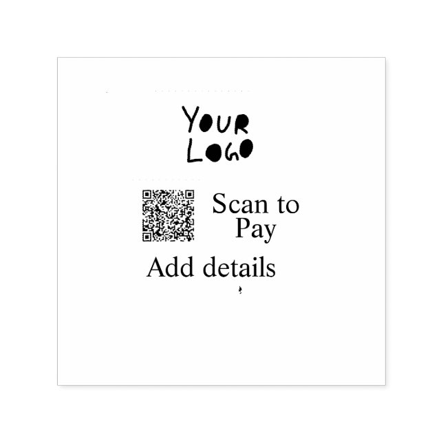 Tampon Auto-encreur Scanner pour payer ajouter le logo de l'entreprise (Design)