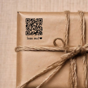Tampon Auto-encreur Scannez-moi ! Cœur pour votre code QR