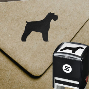 Tampon Auto-encreur Schnauzer Chien Silhouette avec oreilles de disque