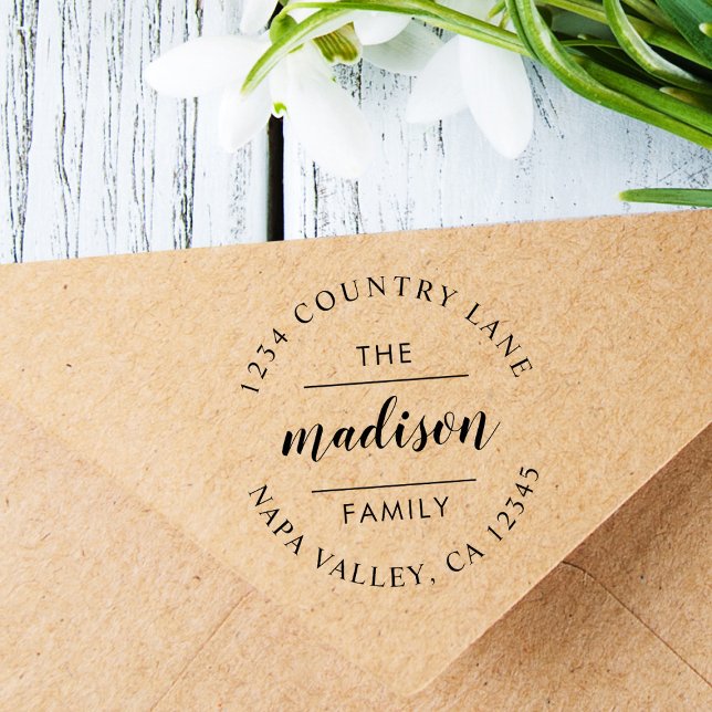 Tampon Auto-encreur Script circulaire | Créez votre propre adresse de  (Créateur téléchargé)