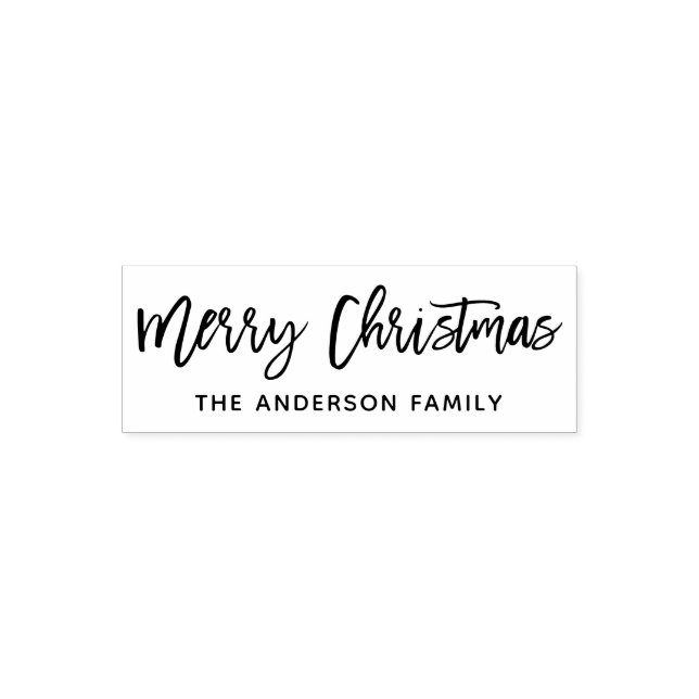 Tampon Auto-encreur Script de brosse moderne Joyeux Noël (Design)