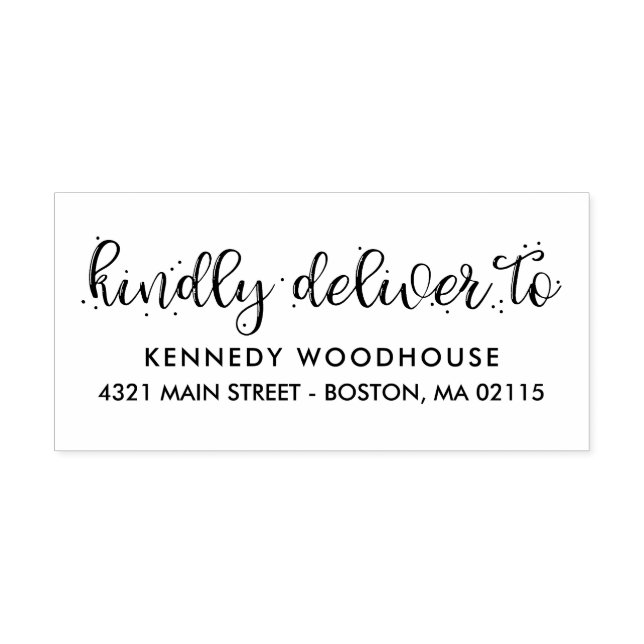 Tampon Auto-encreur Script de brosse - Veuillez remplir à - Adresse de (Design)