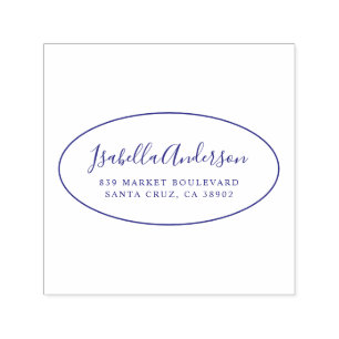 Tampon Auto-encreur Script élégant   Nom personnalisé et adresse de re