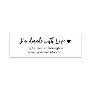 Tampon Auto-encreur Script fait à la main avec coeur d'amour. Cartes p