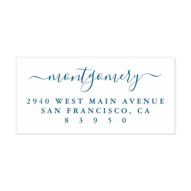 Tampon Auto-encreur Script manuscrit Chic Nom de famille Adresse de re (Design)