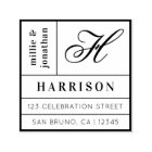 Script monogramme en gras et Typographie Adresse d