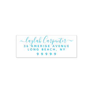 Tampon Auto-encreur Script Rustique Dessiné À La Main Nom Complet Adre