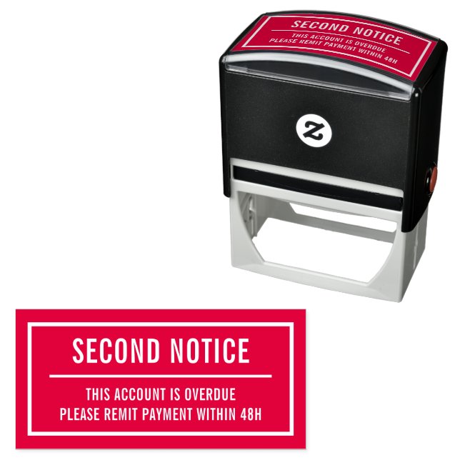 Tampon Auto-encreur Second Notice Account Overdue (En situation)