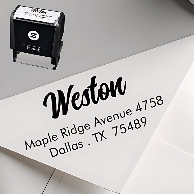 Tampon Auto-encreur Self Inking Address Stamp  Minimalist Modern Style (Créateur téléchargé)