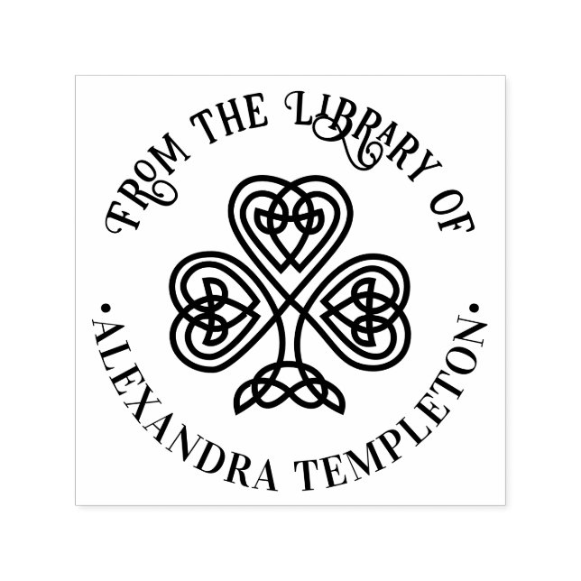 Tampon Auto-encreur Shamrock de la bibliothèque de noeuds celtiques No (Design)