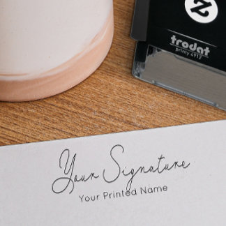Tampon Auto-encreur Signature + Nom Imprimé Timbre En Caoutchouc auto-