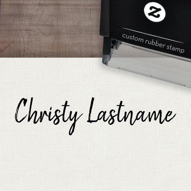 Tampon Auto-encreur Signature - Script manuscrit Police 1 Ligne Honte (Custom Self-Inking Rubber Stamp)