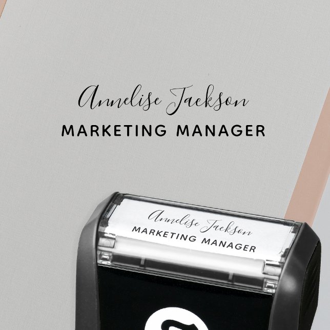 Tampon Auto-encreur Signature script name job title personalized (Créateur téléchargé)
