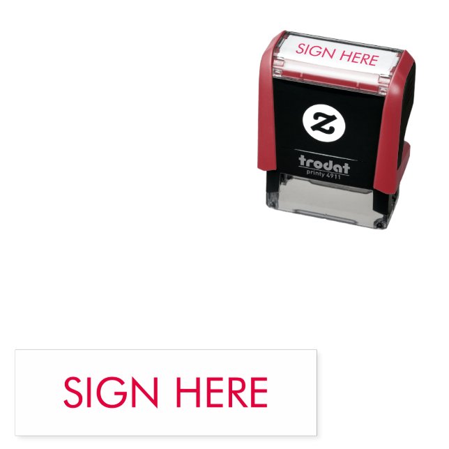 Tampon Auto-encreur SIGNER ICI Timbre auto-encastrable pour les docume (En situation)