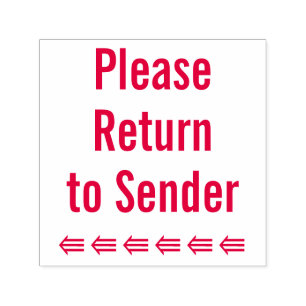 Tampon Auto-encreur "S'il vous plaît retourner à l'expéditeur" + Timbr