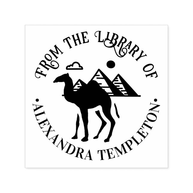 Tampon Auto-encreur Silhouette de chameau dromadaire Pyramides Bibliot (Design)