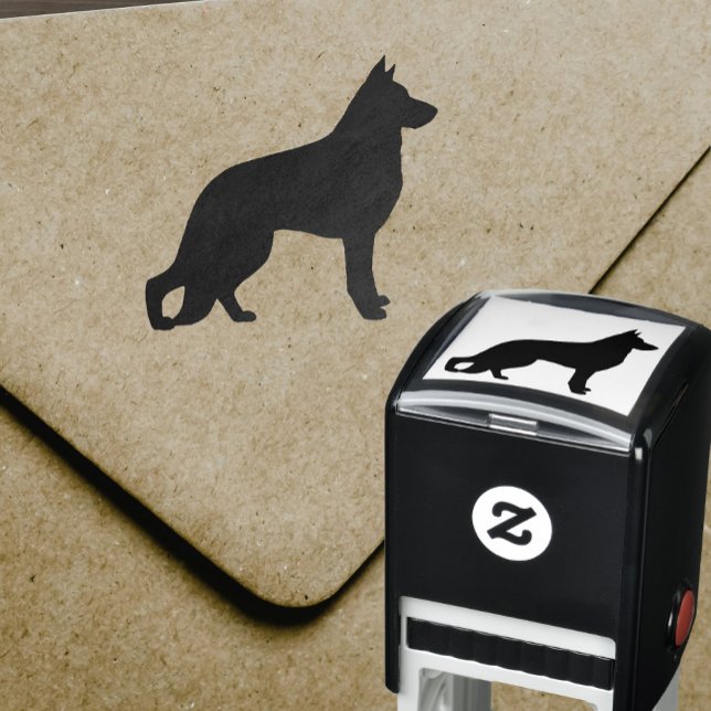 Tampon Auto-encreur Silhouette de chien berger allemand (Créateur téléchargé)
