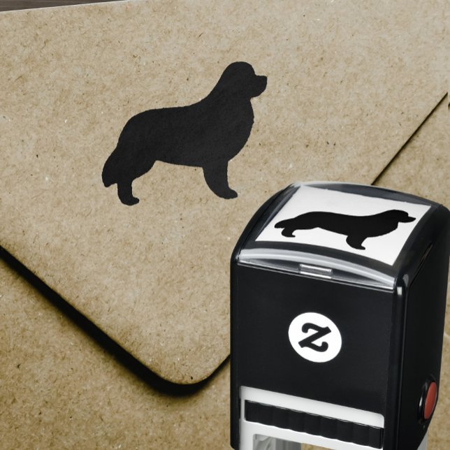Tampon Auto-encreur Silhouette de la race de chiens de Terre-Neuve (Créateur téléchargé)
