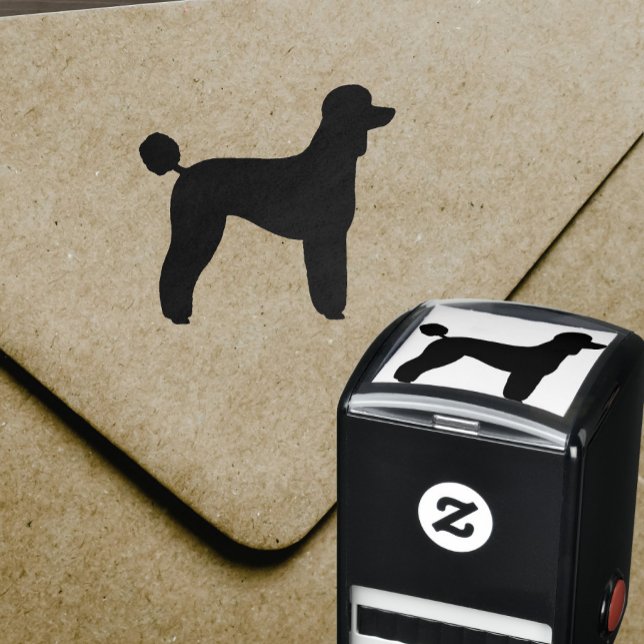Tampon Auto-encreur Silhouette standard de race de chien de caniche (Créateur téléchargé)