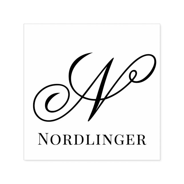 Tampon Auto-encreur Simple Bold unique Nom du monogramme initial #15NL (Design)