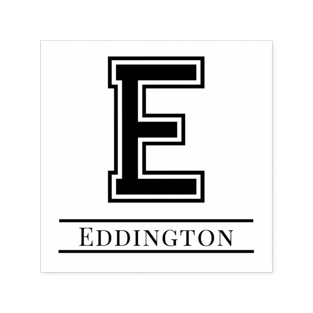 Tampon Auto-encreur Simple Bold unique Nom initial du monogramme #5 (Design)