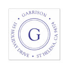 Simple Classic Circle Monogramme Adresse de retour