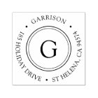 Simple Classic Circle Monogramme Adresse de retour