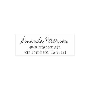 Tampon Auto-encreur Simple Design Moderne Script Adresse de retour